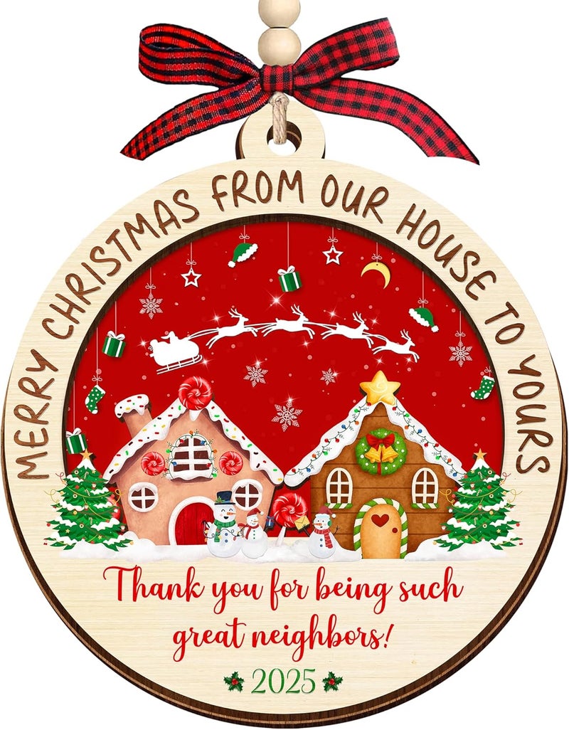 HEXMOZ Neighbor Christmas Ornaments 2025 - Christmas Neighbor Gifts - Gifts for Neighbors, Best Neighborhood Gift Ideas - Friendship Gift for Next Door Neighbors, Women, Men - Image 1